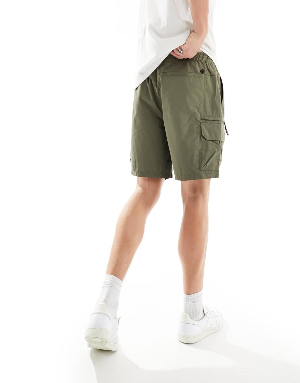 River Island cargo shorts in khaki Product Image