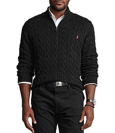 Polo Ralph Lauren Big  Tall Cable Knit Cotton Quarter Product Image