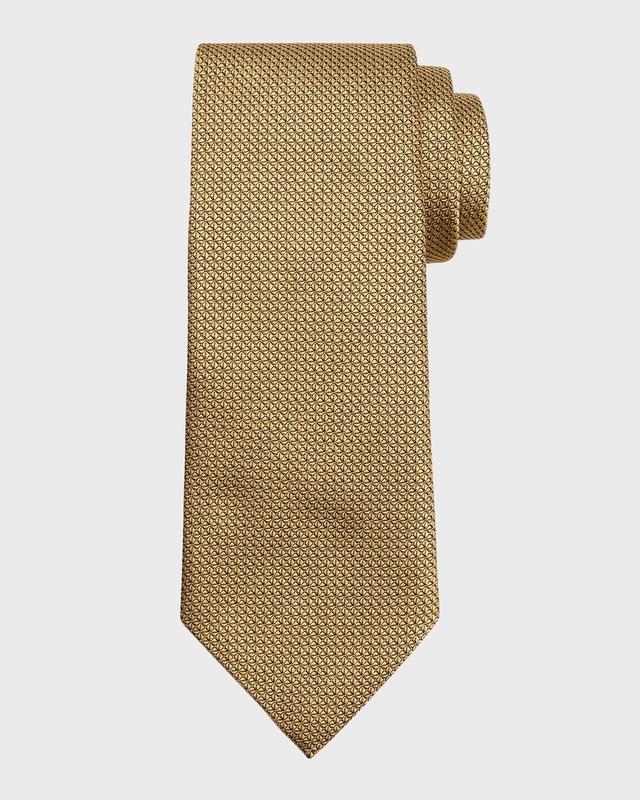 Mens Micro-Geometric Silk Tie Product Image