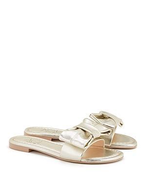 Agl Womens Summer Ribbon Bow Detail Slide Sandals Product Image