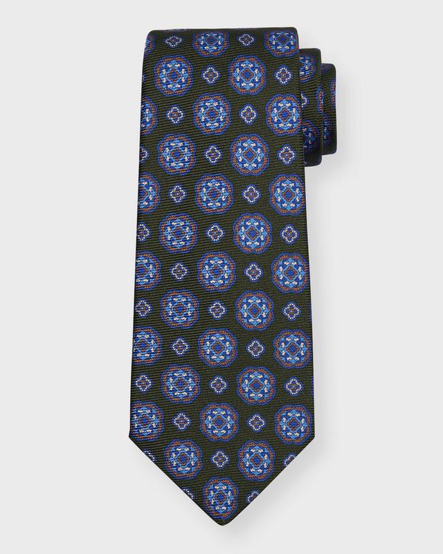 Mens Medallion-Print Silk Tie Product Image