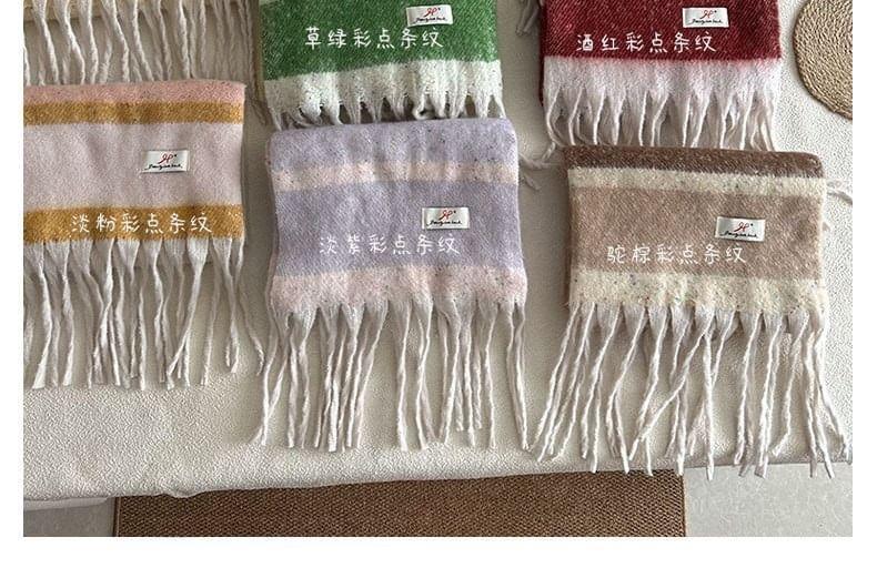 Striped Fringed Scarf Product Image