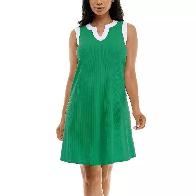 Womens Nina Leonard Colorblock Splitneck Dress Product Image