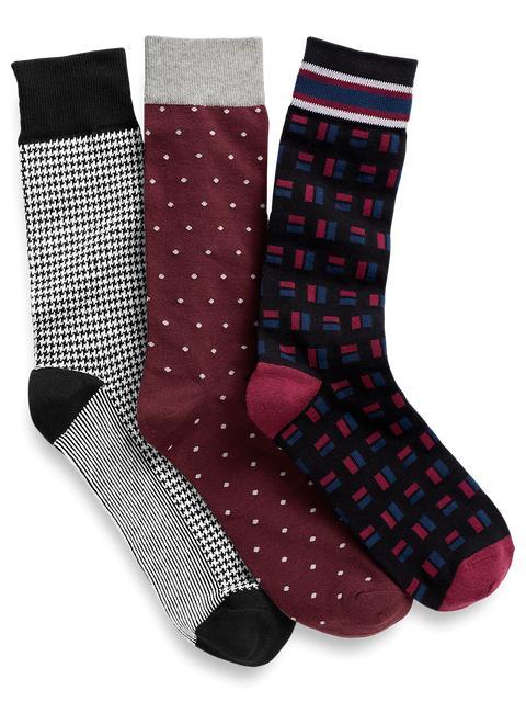 3 Pack Cotton Blend Sock - Black Multi Product Image