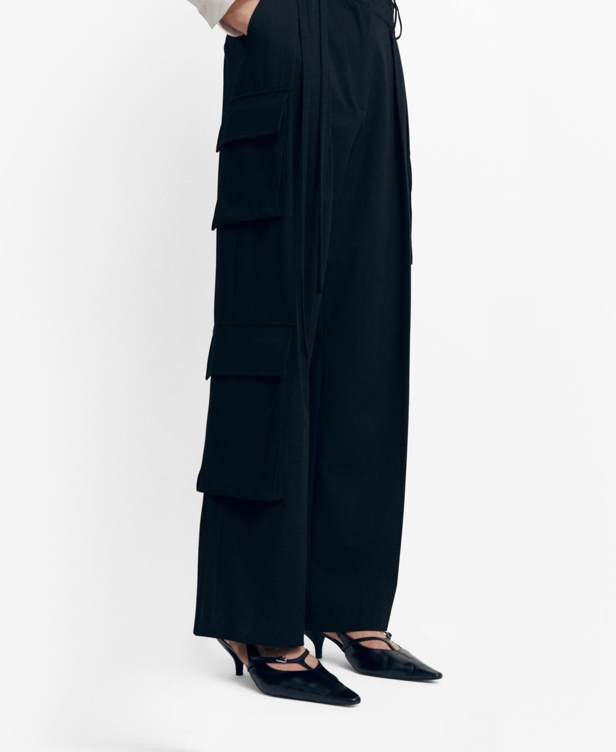 MANGO - Pleated cargo pants blackWomen Product Image