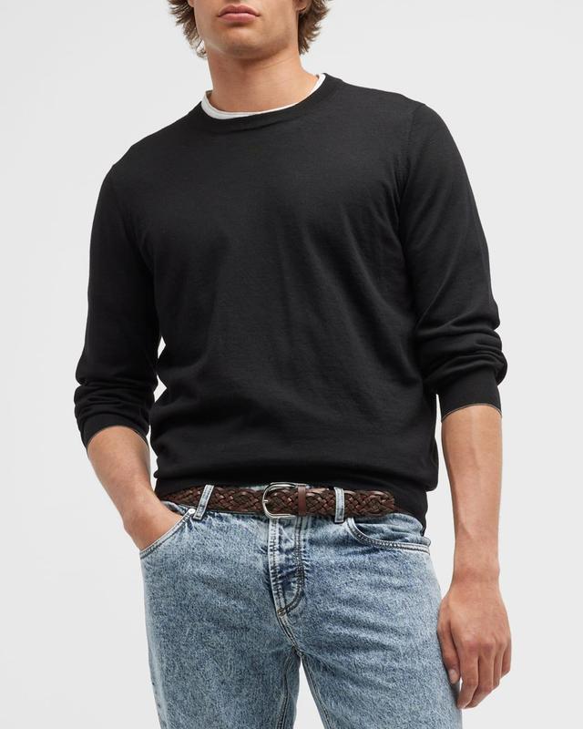 Mens Wool-Cashmere Crewneck Sweater Product Image