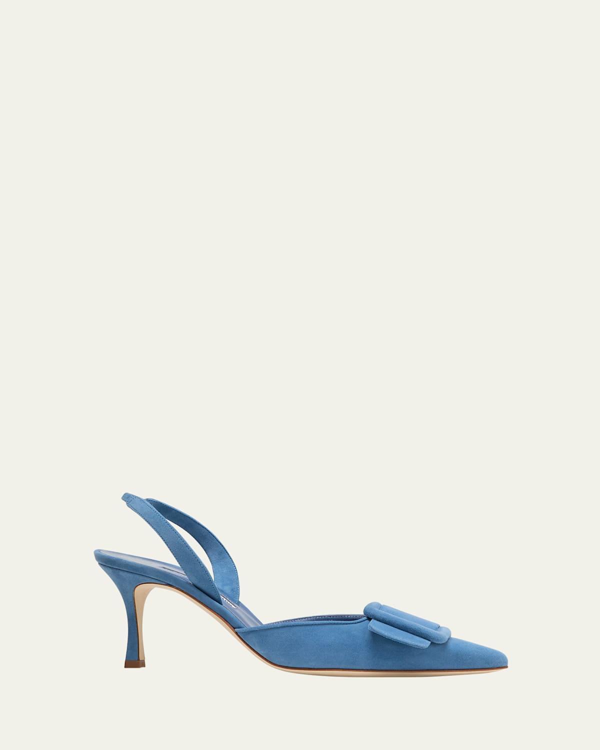 Manolo Blahnik Maysli Buckle Slingback Pointed Toe Pump Product Image