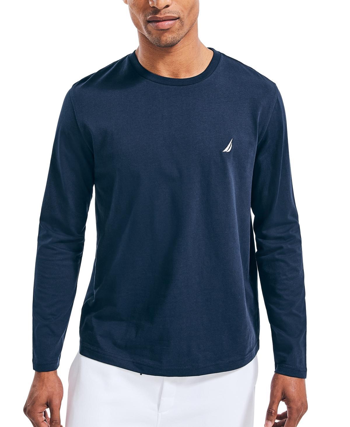 Nautica Mens J-Class Logo Classic-Fit Crew Long-Sleeve T-Shirt Product Image