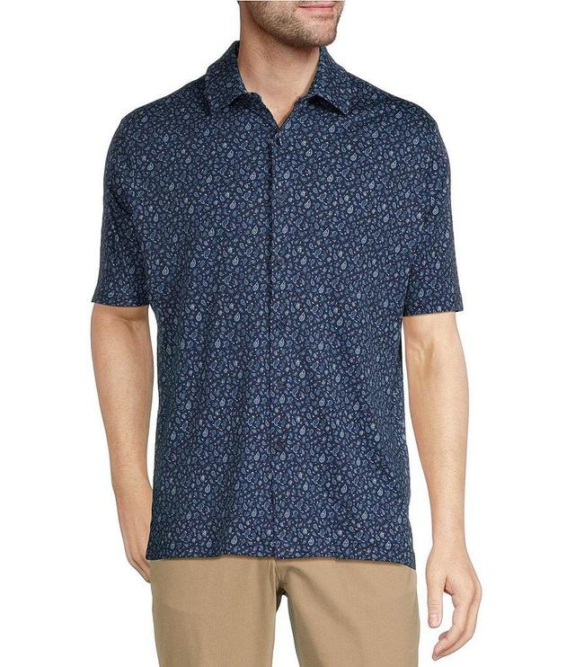 Hart Schaffner Marx Botanica Collection Short Sleeve Paisley Print HartSoft Coatfront Shirt Product Image