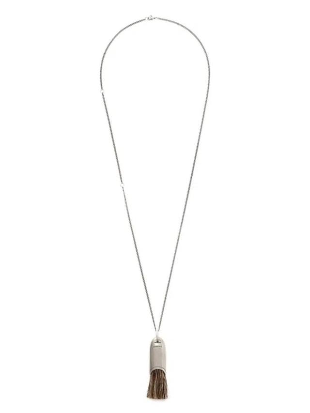 Personal Brush Necklace In Silver/brown Product Image