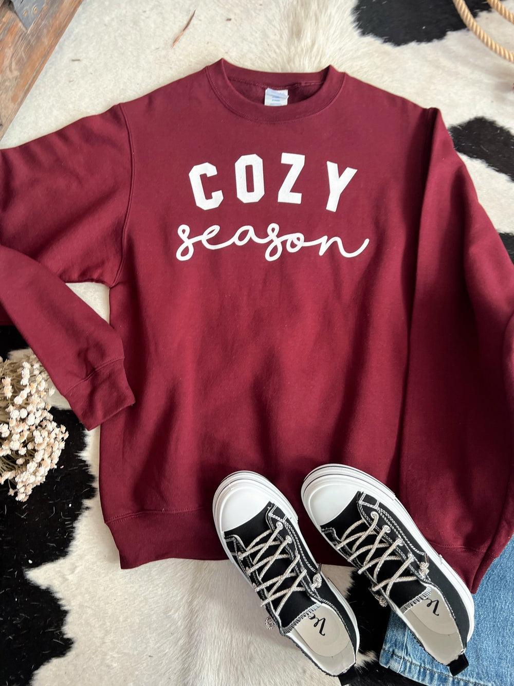 Cozy Season Graphic Crew Neck Sweatshirt - 3 Colors Product Image