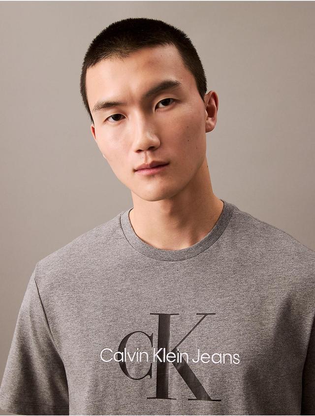 Calvin Klein Mens Monogram Logo Tee - Blue - S Product Image