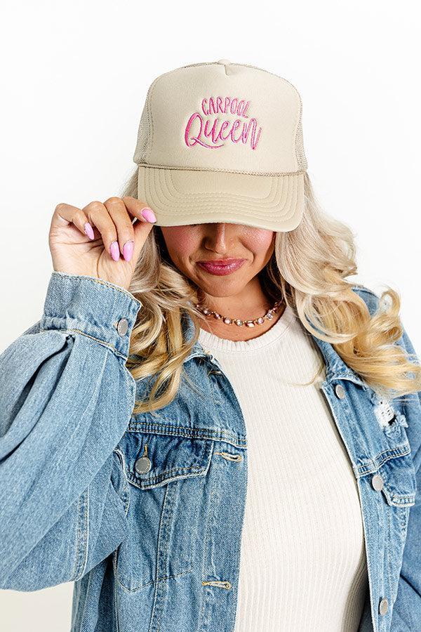 Carpool Queen Embroidered Trucker Hat Product Image