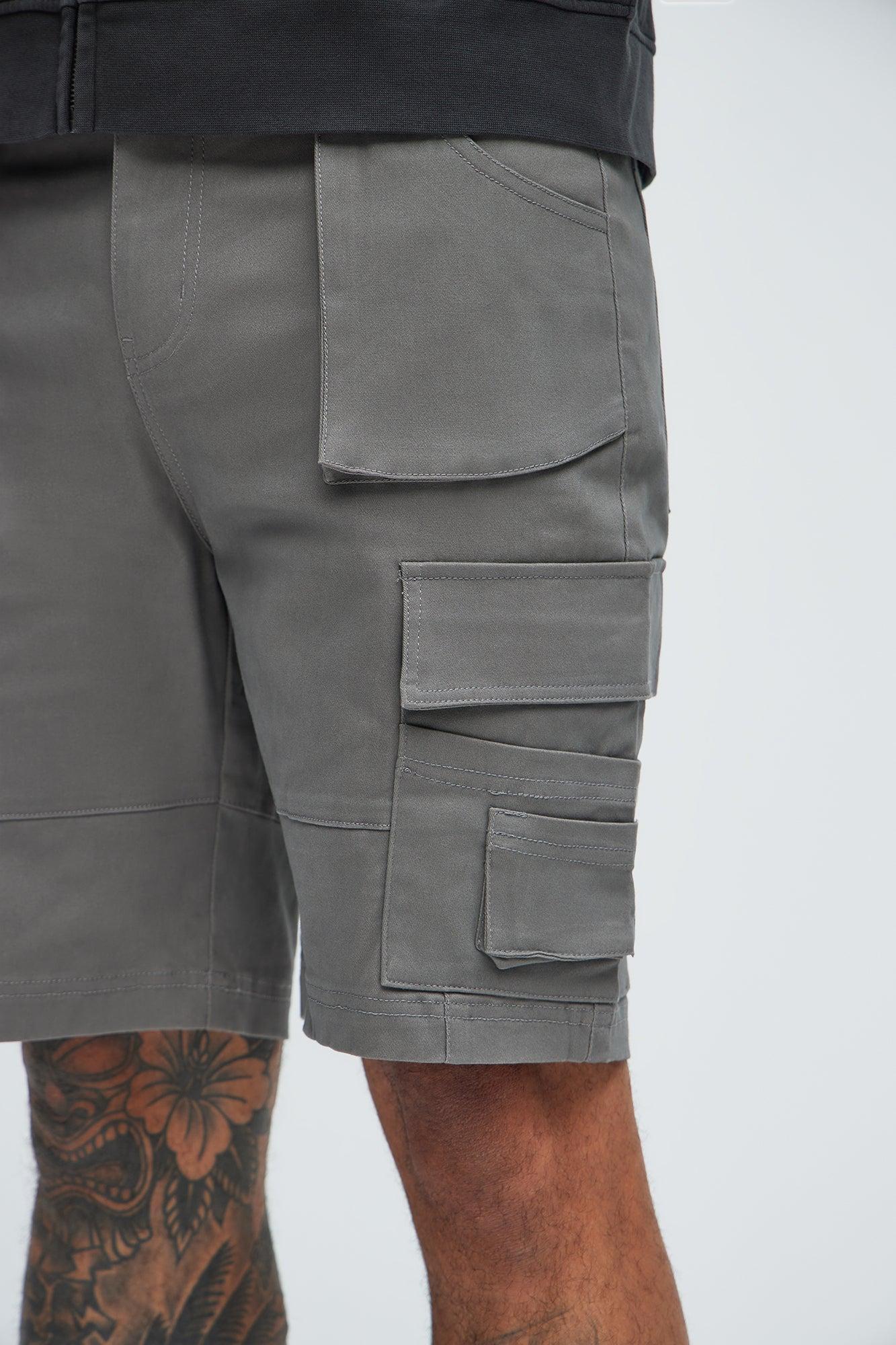 Don't Change Up Cargo Shorts - Grey Product Image