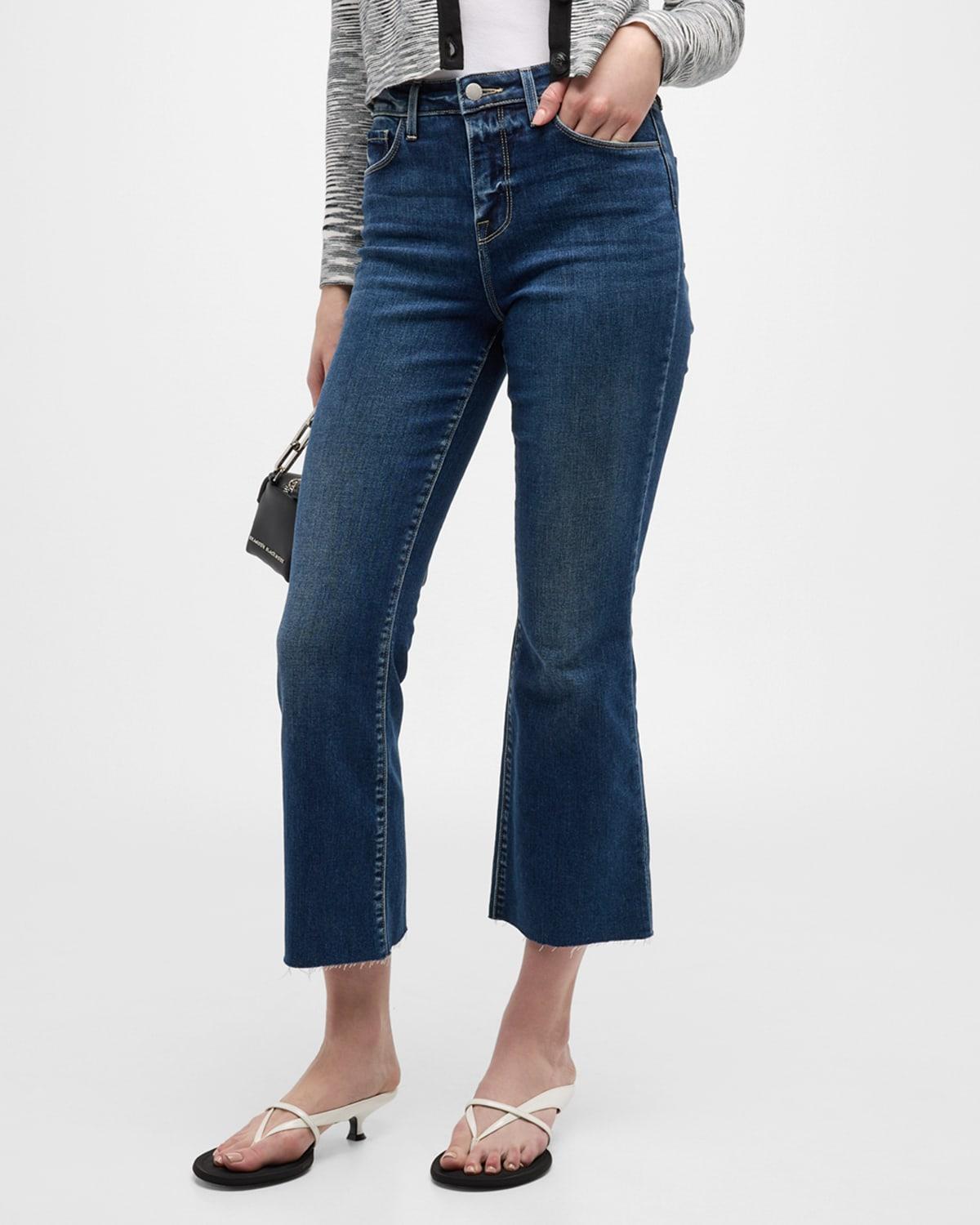 LAGENCE Kendra Raw Hem Crop Flare Jeans Product Image