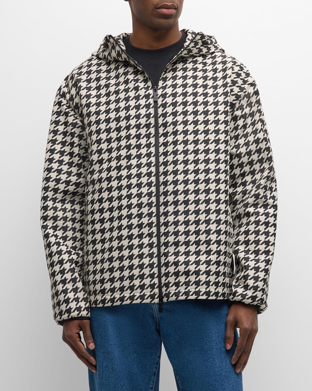 Mens Houndstooth Hooded Jacket Product Image