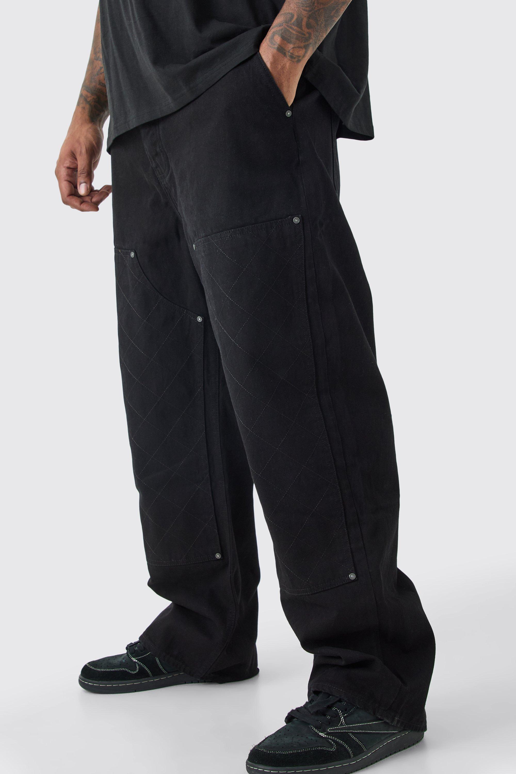 Plus Relaxed Rigid Stitch Detail Carpenter Jean | boohooMAN USA product image