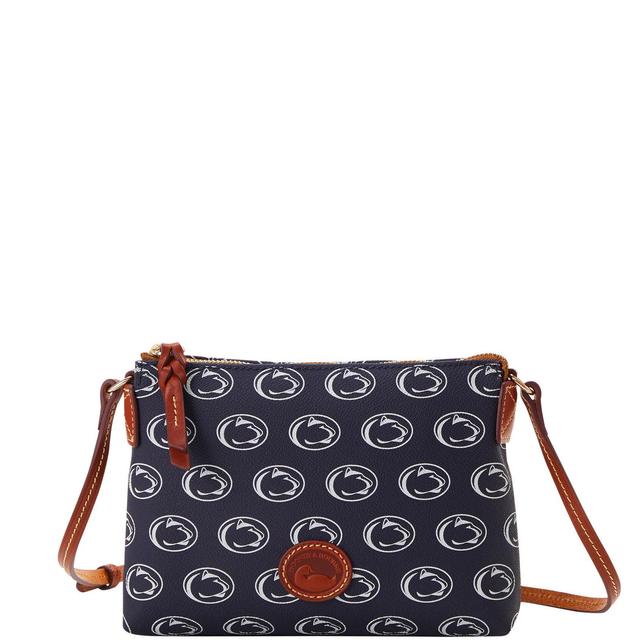 Dooney & Bourke Womens Collegiate Penn State University Coated Cotton Crossbody Pouchette Bag in Navy Product Image