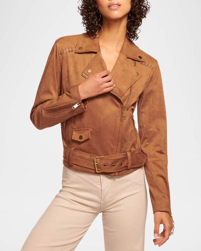 Henrietta Faux Suede Moto Jacket Product Image