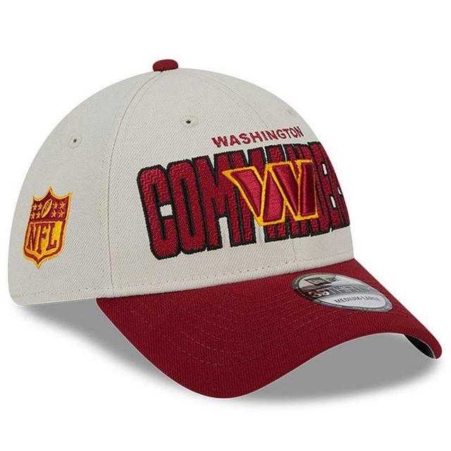 Mens New Era Stone/Burgundy Washington Commanders 2023 NFL Draft 39THIRTY Flex Hat Product Image