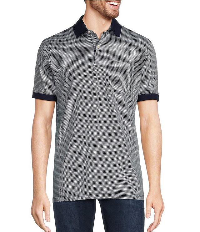 Murano Jewels of Jaipur Collection Jacquard Short Sleeve Polo Shirt Product Image