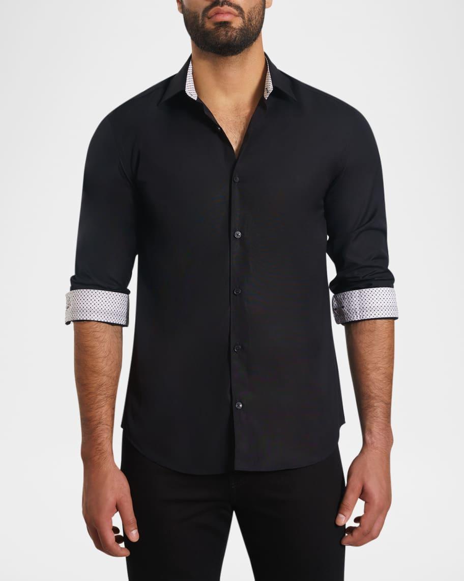 Men's Contrast-Reverse Solid Sport Shirt Product Image