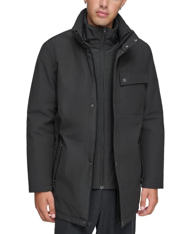 Marc New York Mens Harcourt Car Coat with an Attached Self Fabric Bib Product Image