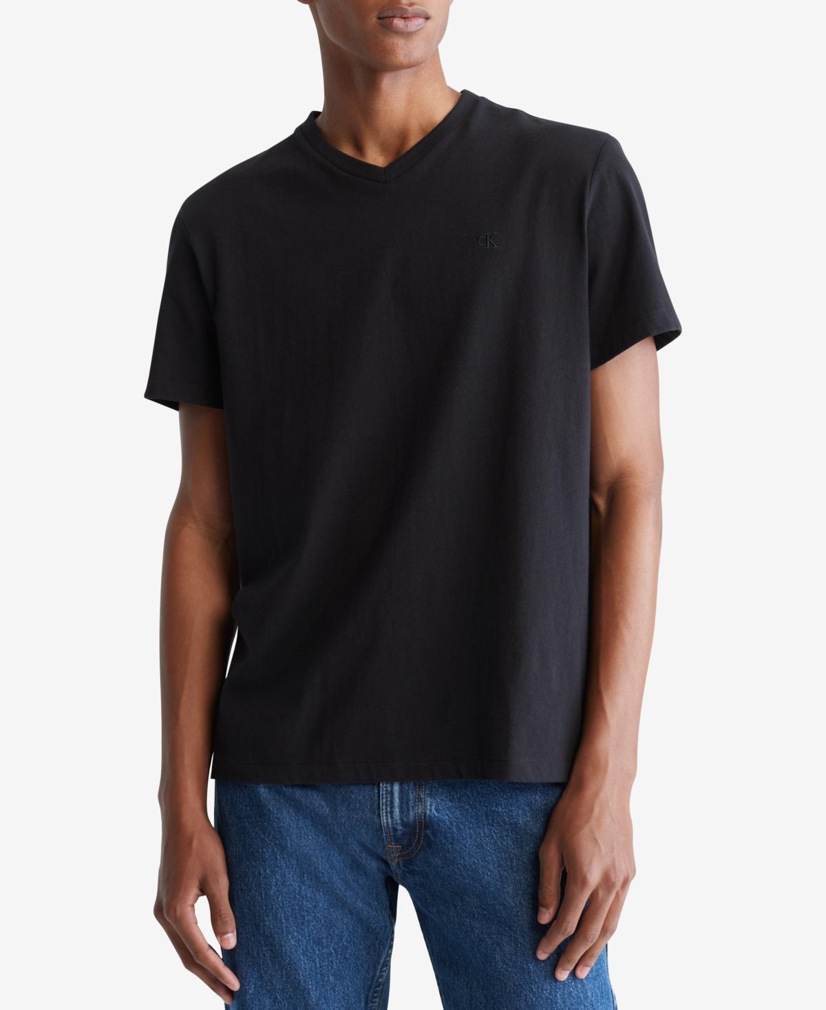 Calvin Klein Short Sleeve Smooth Cotton Solid V-Neck T Product Image