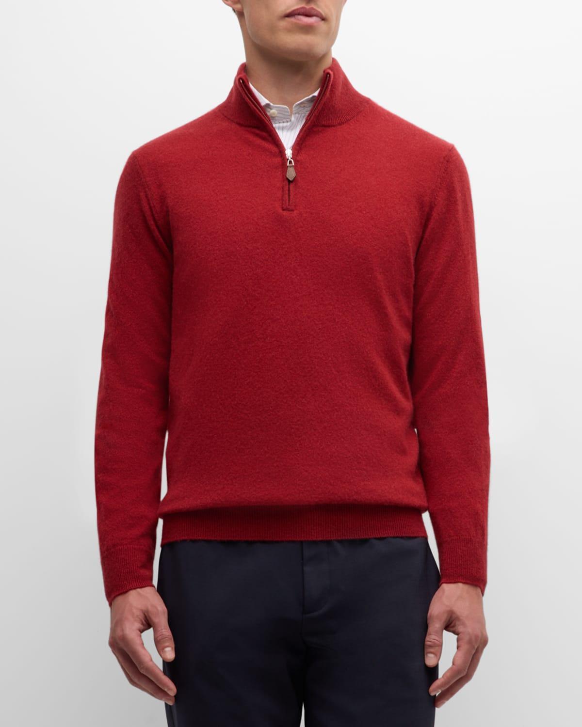 Mens Cashmere Quarter-Zip Sweater Product Image