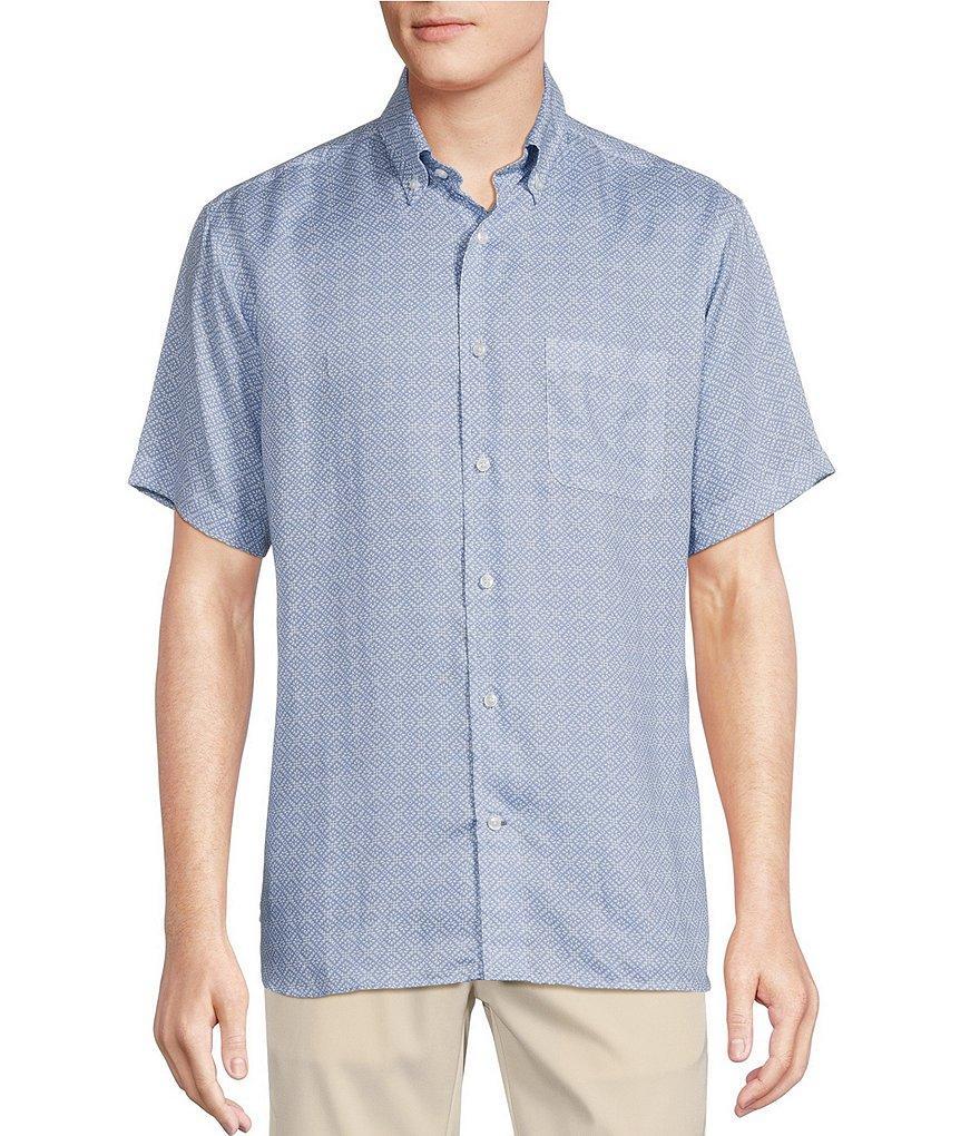 Daniel Cremieux Signature Label Printed Lyocell Linen Short Sleeve Woven Shirt Product Image