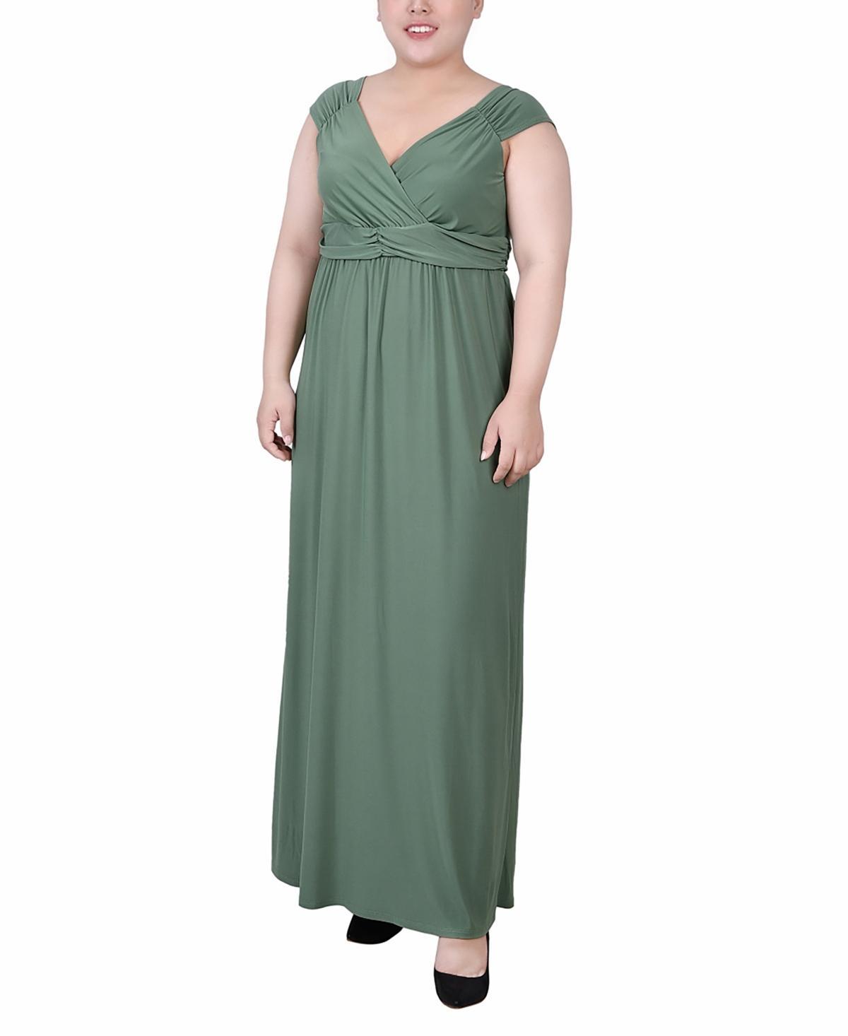 Ny Collection Plus Size Ruched Empire Maxi Dress Product Image