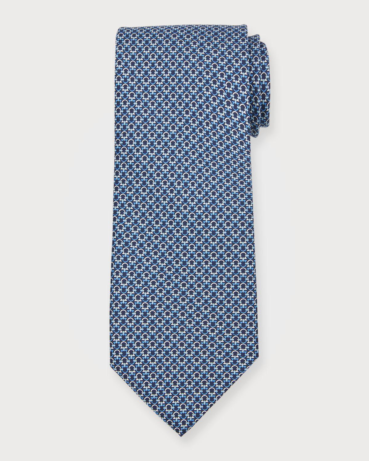 FERRAGAMO Gancini Pattern Silk Tie Product Image