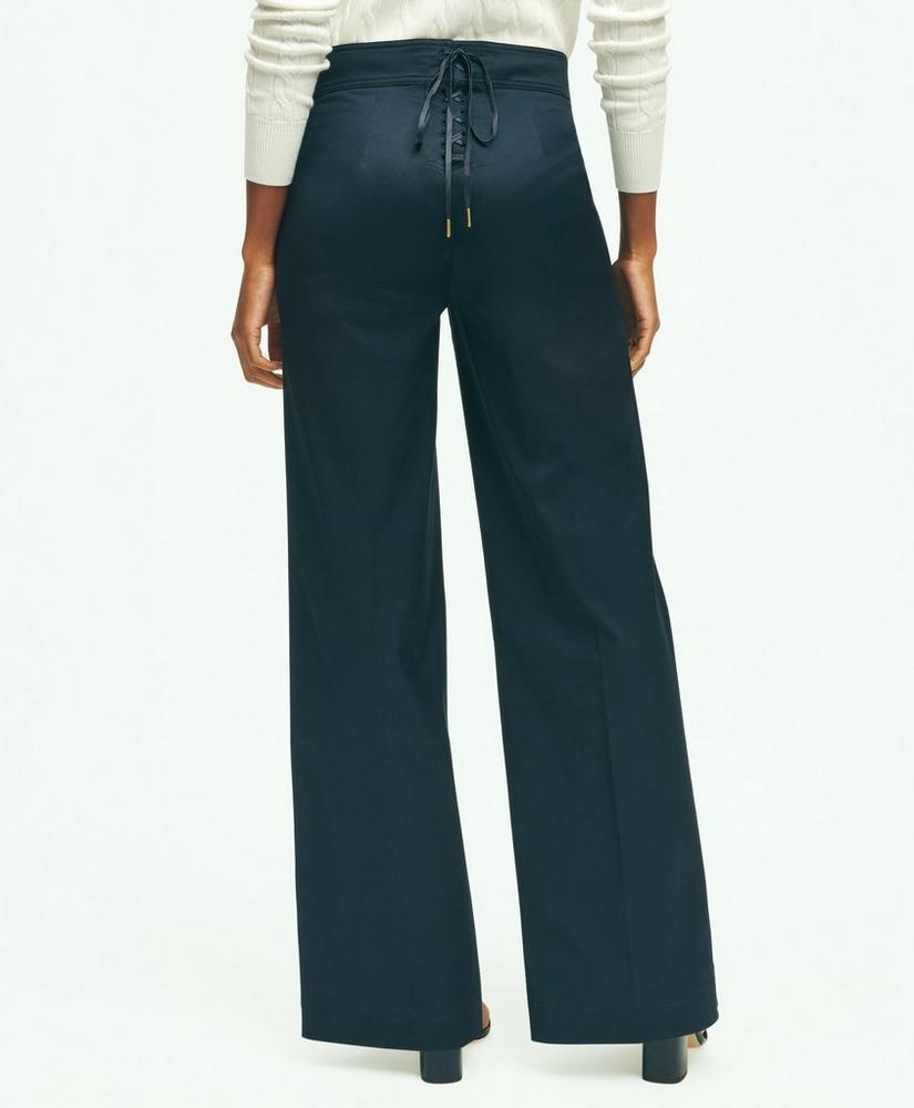 Cotton Twill Wide-Leg Sailor Pants Product Image