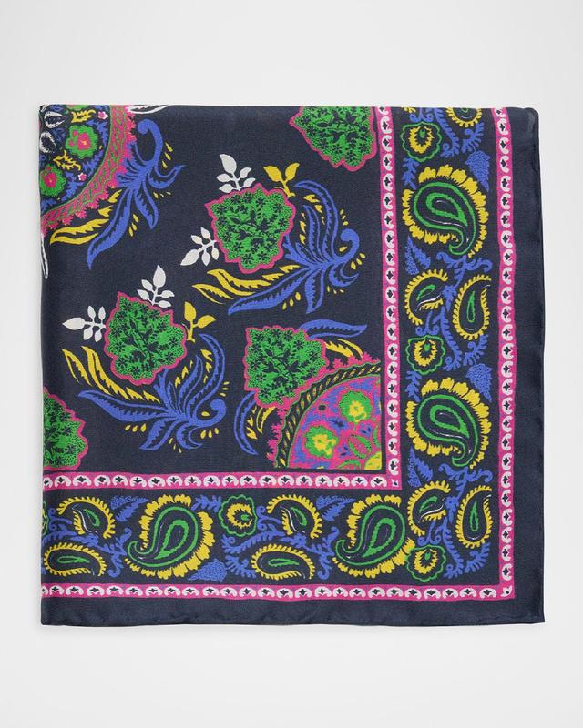 Mens Printed Silk Pocket Square Product Image