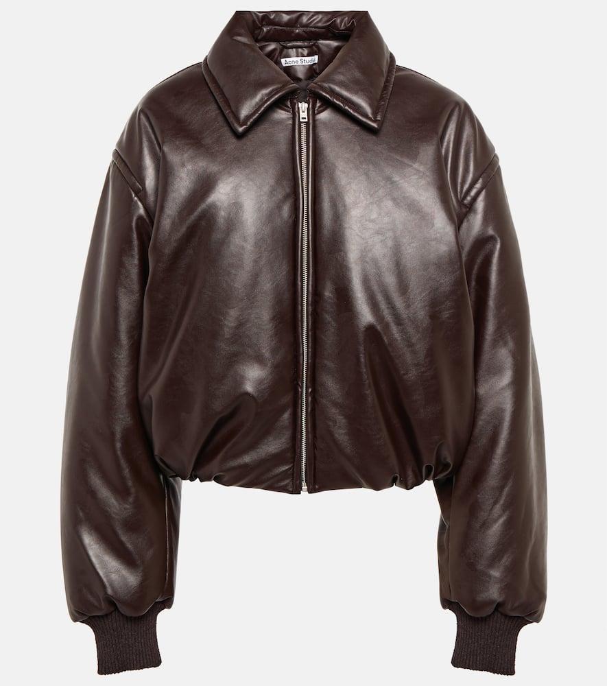 ACNE STUDIOS Padded Down Bomber Jacket In Dark Brown Product Image