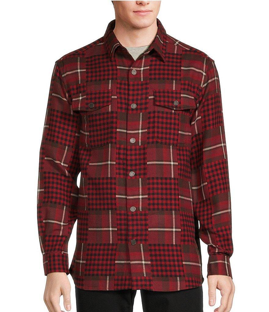 Rowm The Lodge Collection Long Sleeve Jacquard Patchwork Shirt Jacket Product Image