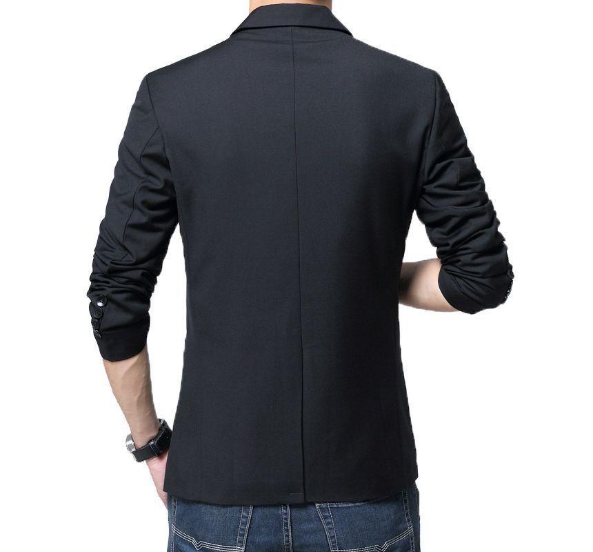 Notch Lapel Plain Single-Button Blazer Product Image