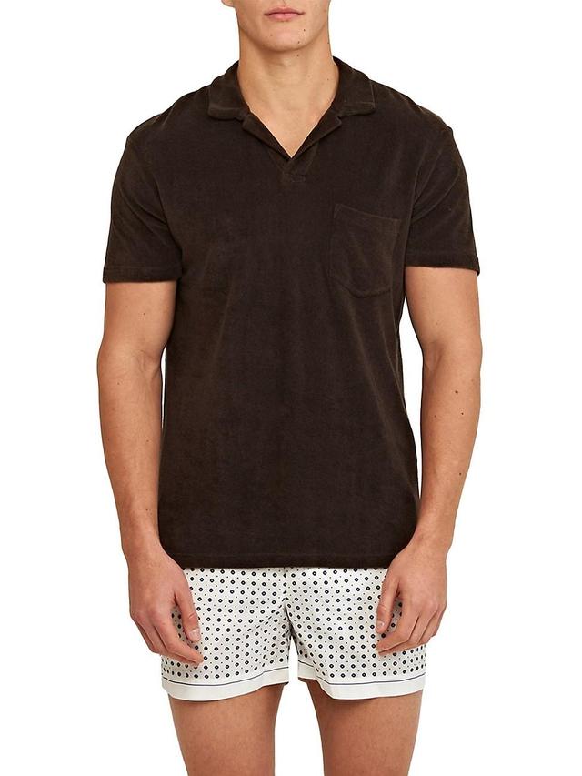 Mens Terry Short-Sleeve Polo Shirt Product Image