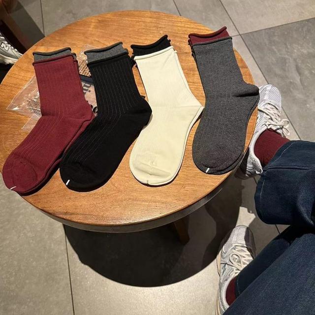 Two Tone Ribbed Socks Product Image