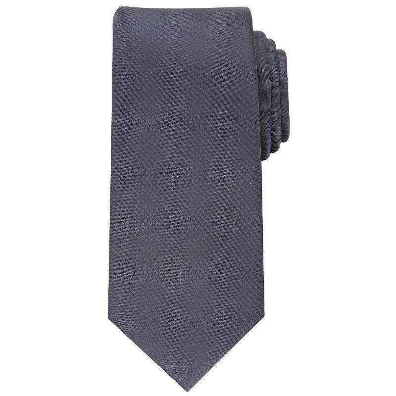 Mens Bespoke Solid Tie, Grey Sateen Product Image