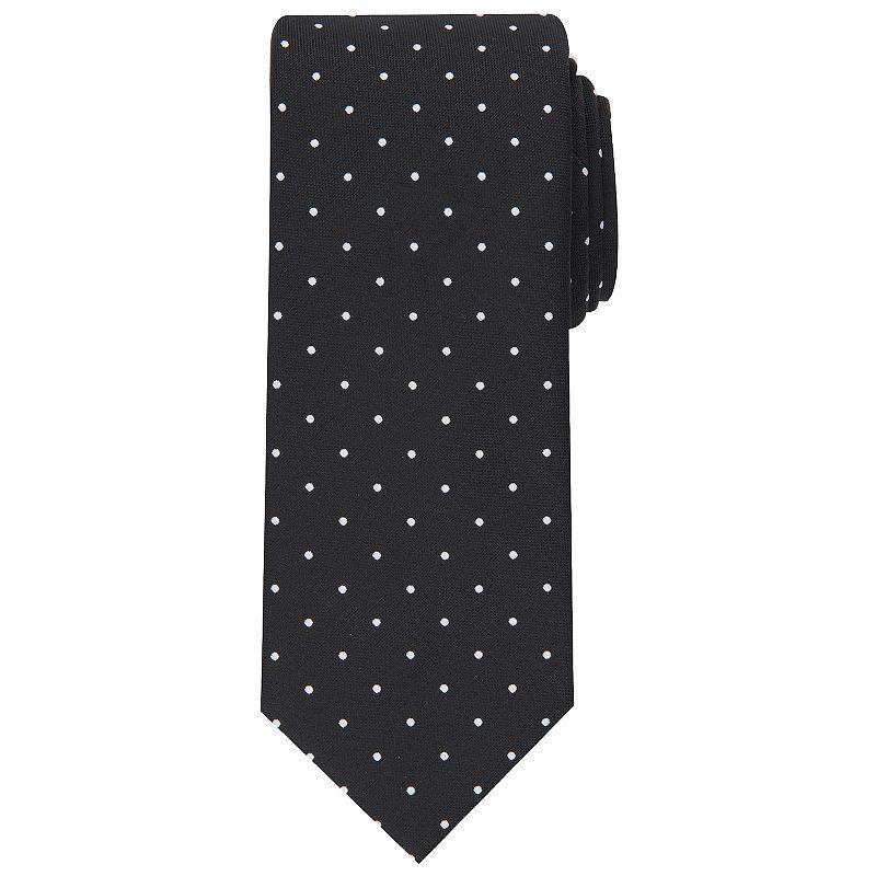 Mens Bespoke Cutler Dotted Skinny Tie, Black Product Image