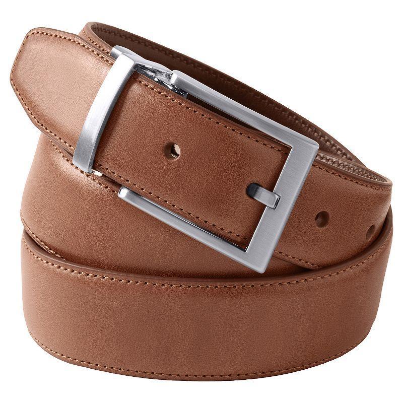 Mens Lands End Reversible Belt Red Dark Brown Product Image