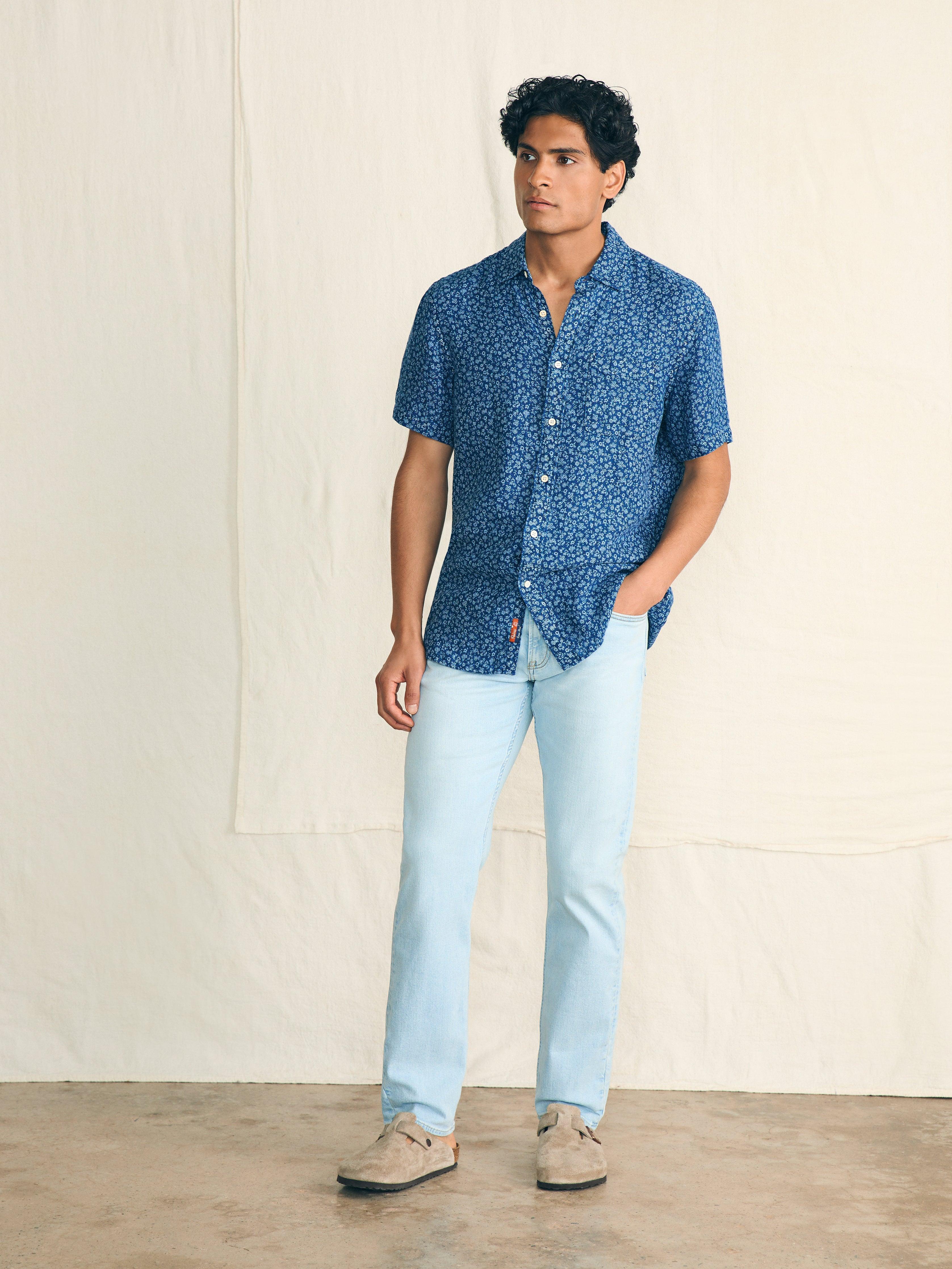 Short-Sleeve Palma Linen Shirt - Oceana Ditsy Male Product Image