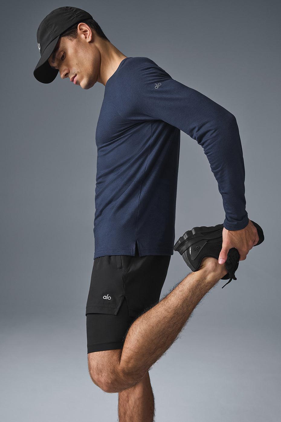 Alo Yoga | Triumph Long Sleeve T-Shirt Blue Product Image