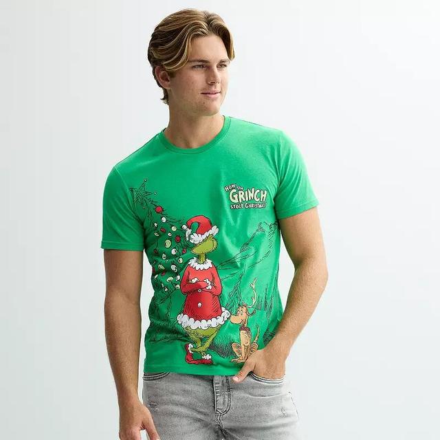 Mens Dr. Seuss How The Grinch Stole Christmas Oversized Short Sleeve Graphic Tee Product Image