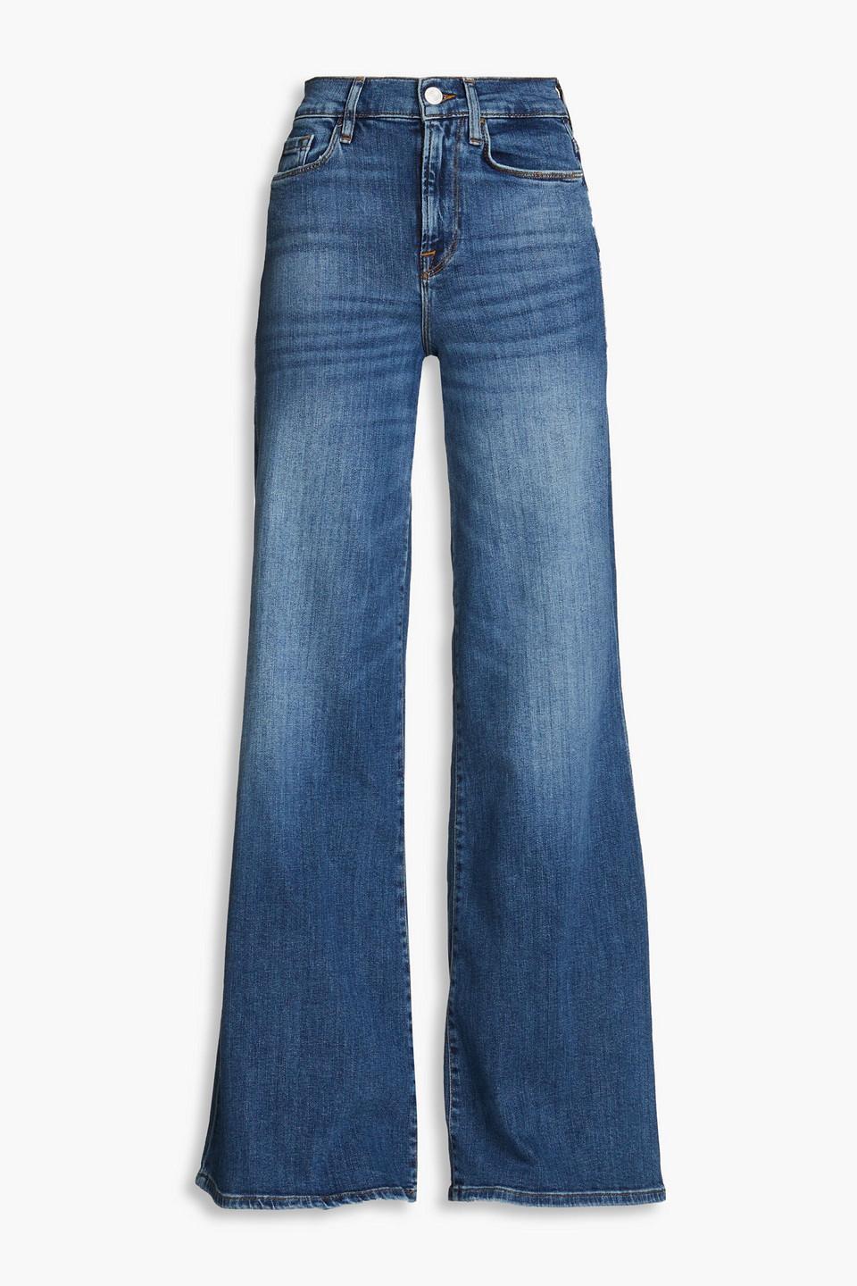 FRAME Le Palazzo High-rise Wide-leg Jeans In Mid Denim Product Image