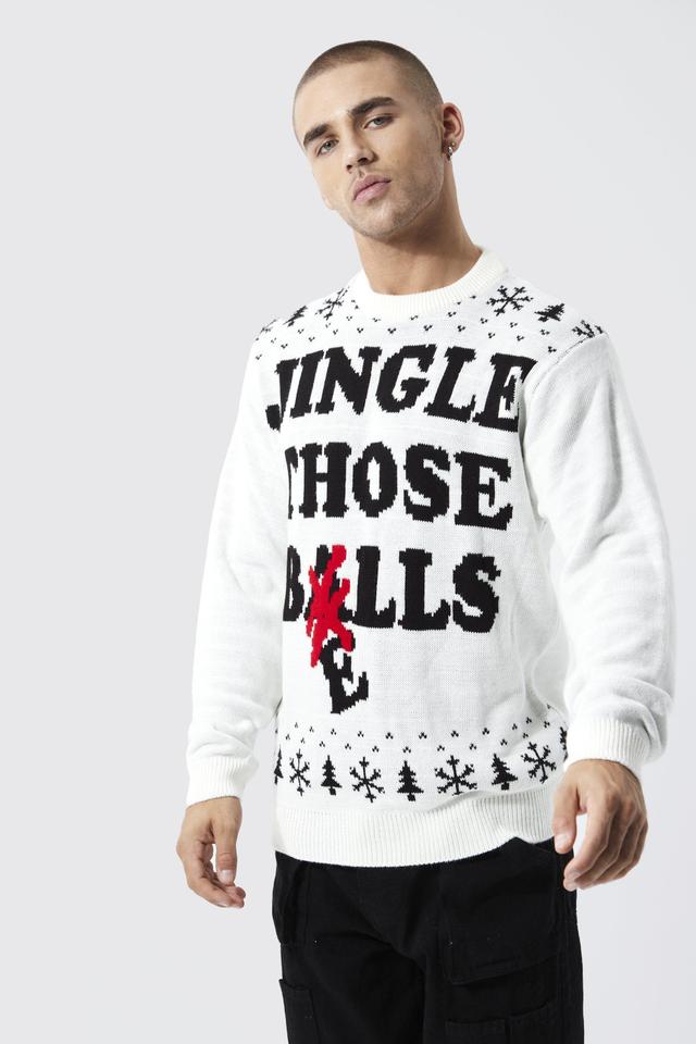 Jingle Those Bells Christmas Sweater | boohooMAN USA Product Image