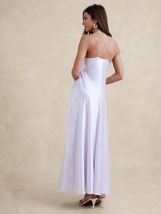 Silk Halter Maxi Dress Product Image