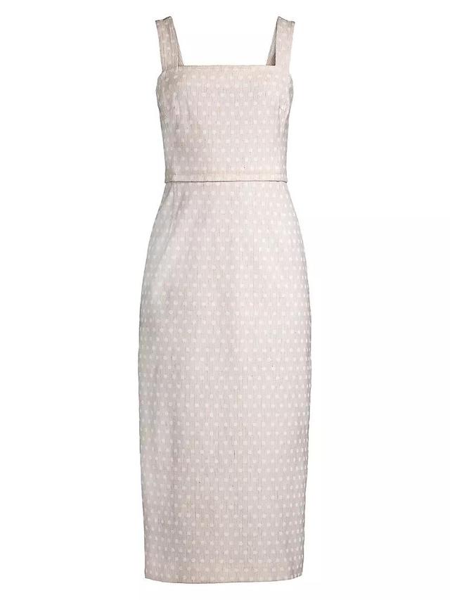 Geometric Linen-Blend Sheath Dress Product Image