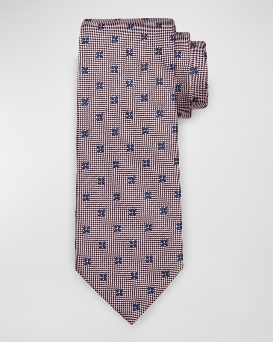 Mens Floral Jacquard Silk Tie Product Image